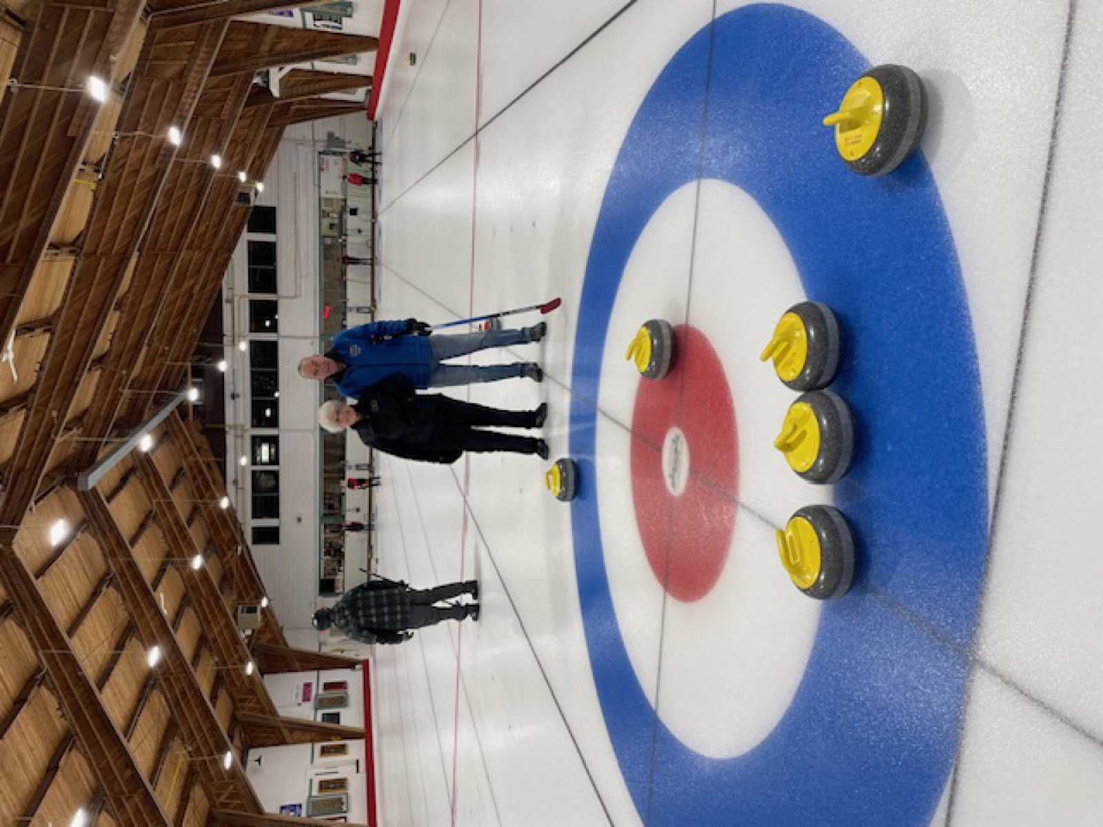 A six-ender scored in 2-on-2 stick curling